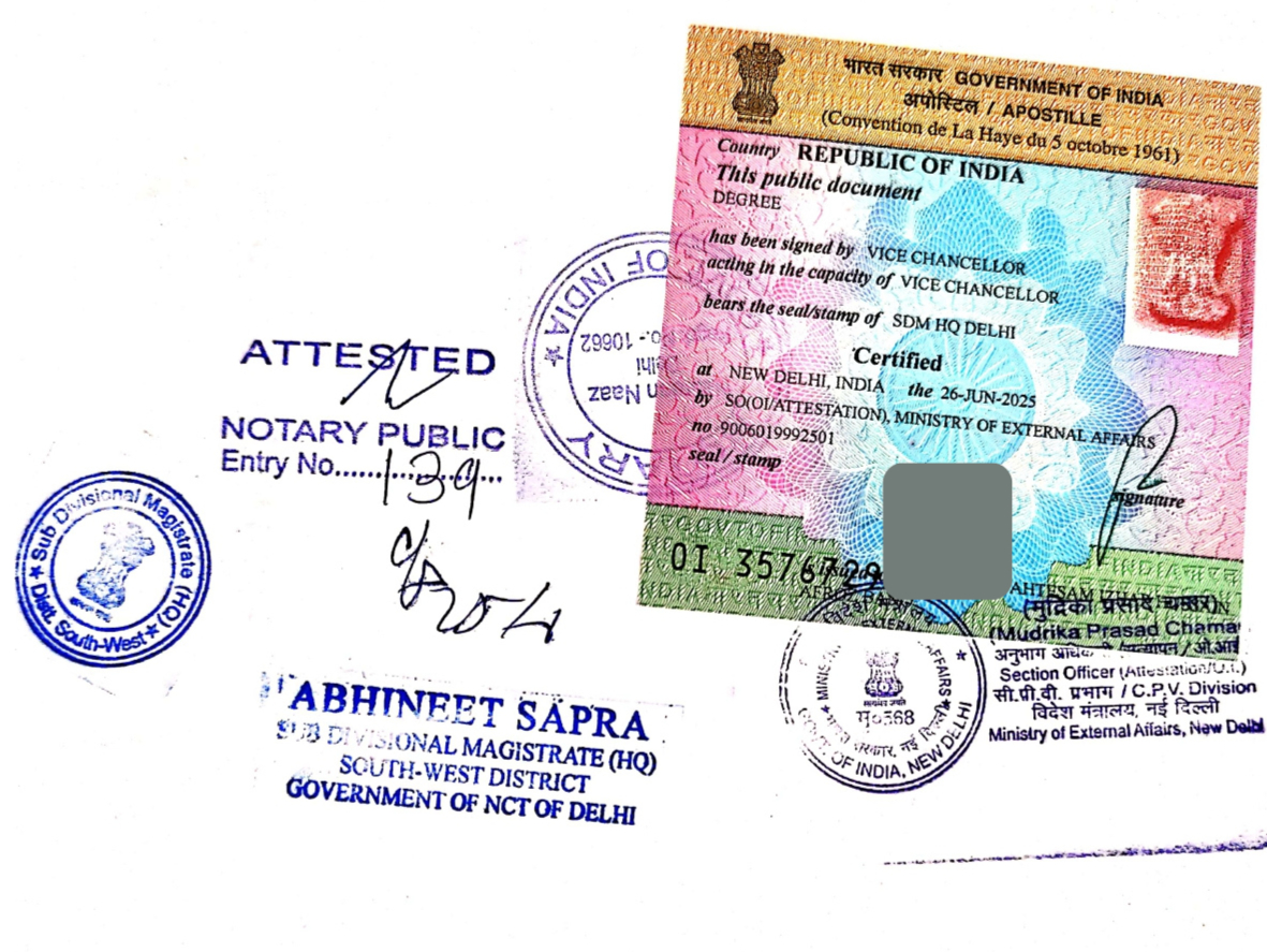 Marriage Certificate Apostille in India